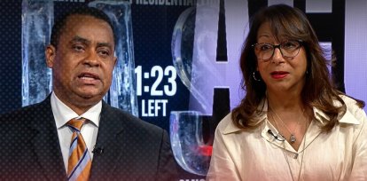 Los sicólogos Nouel de la Rosa y Vanesa Espaillat durante el programa “RD Debate”.
