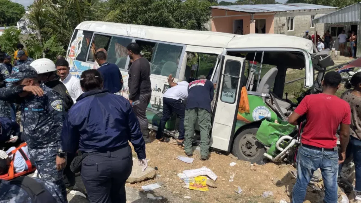 Accidente ocurrido en el Kilómetro 7 de la carretera San Pedro-Hato Mayor