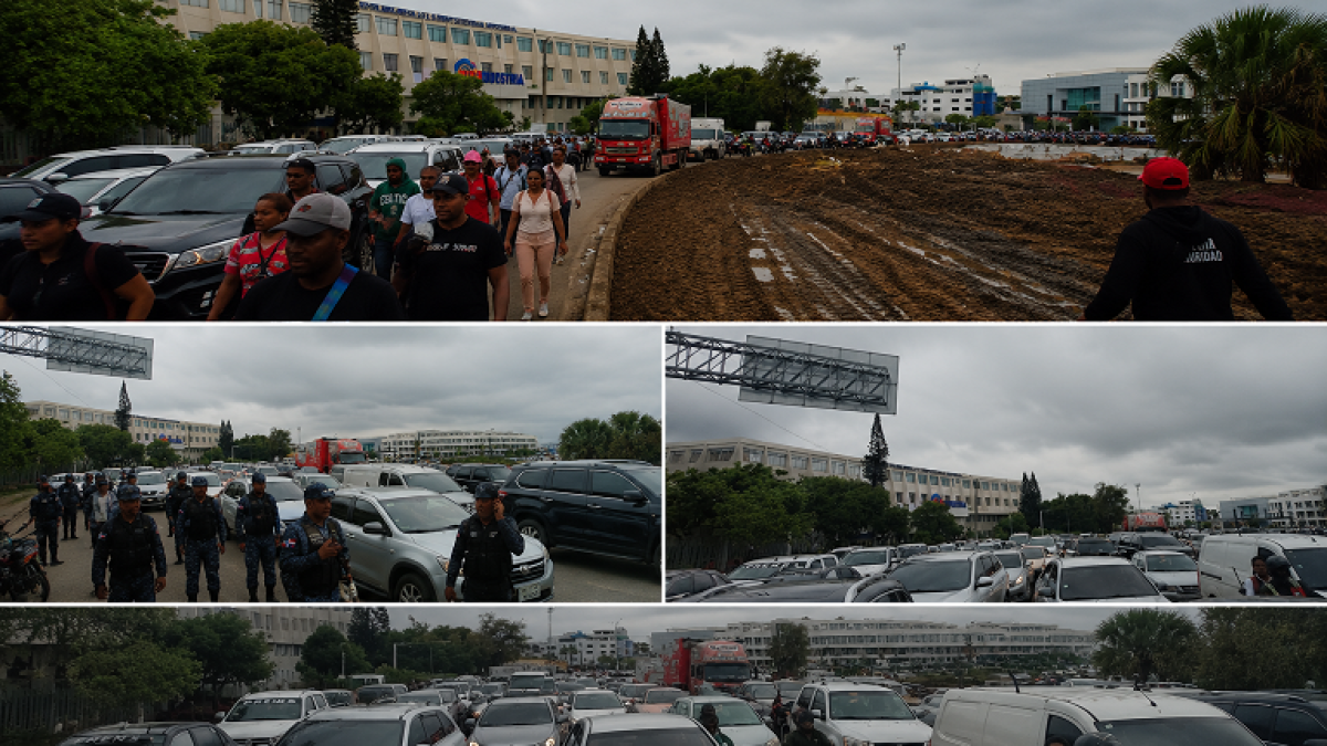 Entaponamiento vehicular alrededor de la Plaza de la Bandera