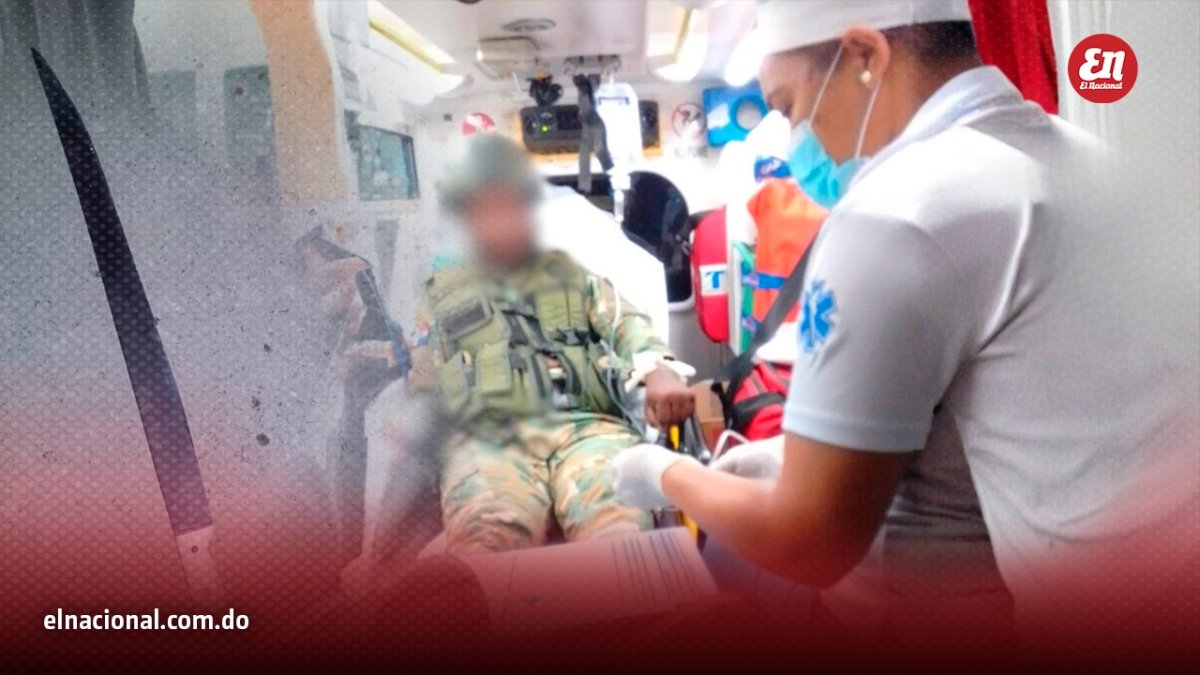 Militar herido por haitiano.