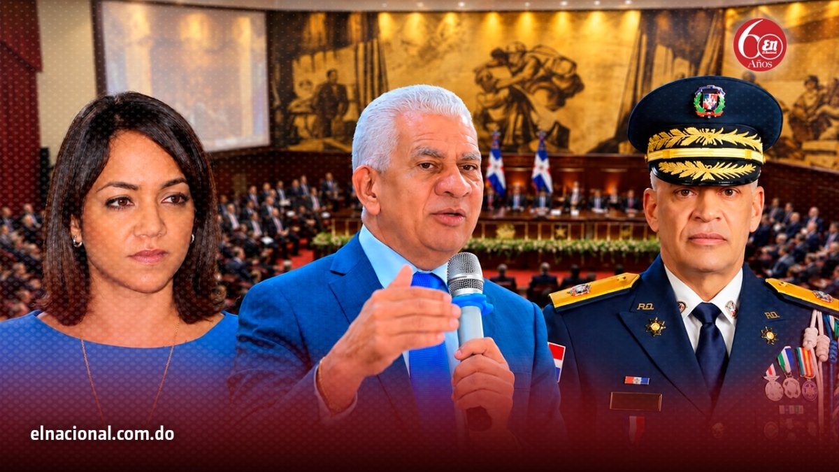 Faride Raful, Ricardo de los Santos y el director de la Policía Nacional