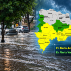 Las intensas lluvias de este martes han inundado calles y avenidas en el Gran Santo Domingo. El la foto, un tramo de la avenida Sarasota.