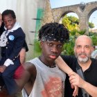 Daniel Rueda junto a sus hijos.