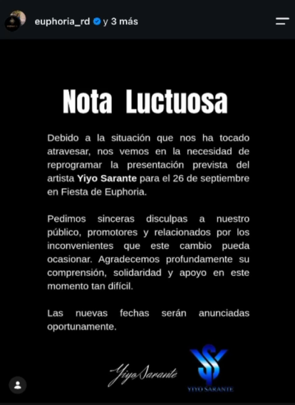 Nota luctuosa.