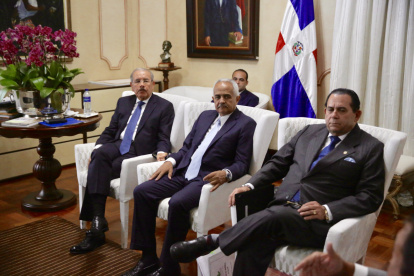 Danilo Medina, Osmar Benítez y Amílcar Romero.