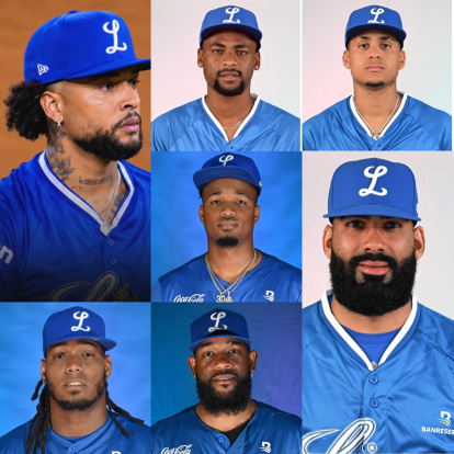 Desde la izquierda Luis Gil, Randel Clemente, Alexander Cornielle, Michael Arias, Luis Frías, Wander Suero y Jean Carlos Mejía.