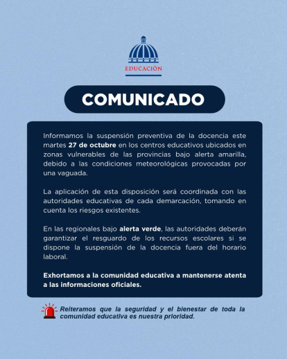 Comunicado del Minerd.