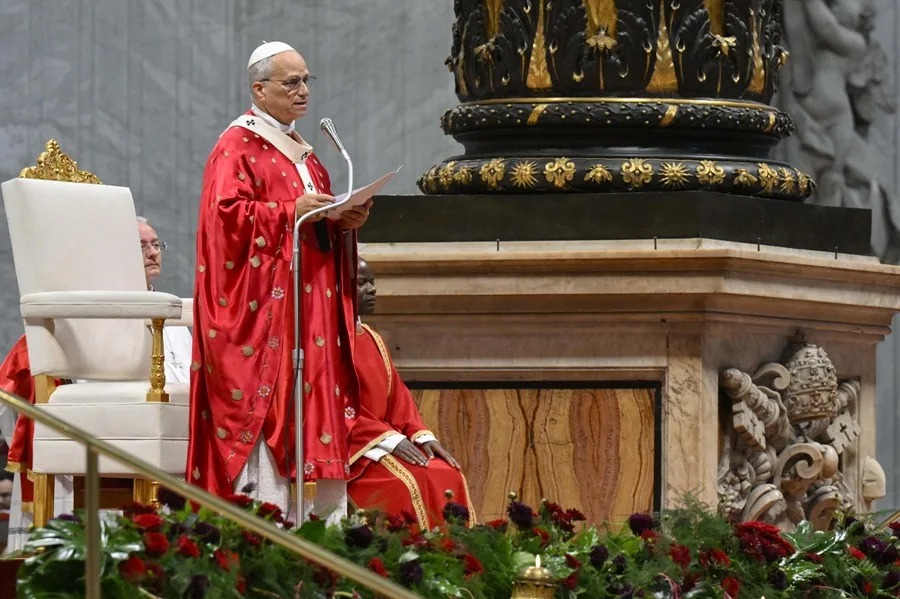 Papa León XIV, ayer en la Basílica de San Pedro.