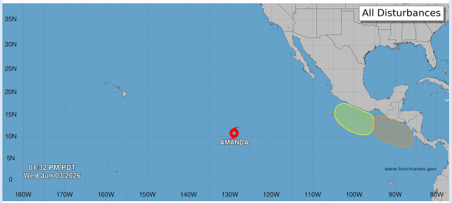 La tormenta Amanda se ha formado en el Océano Pacífico.
