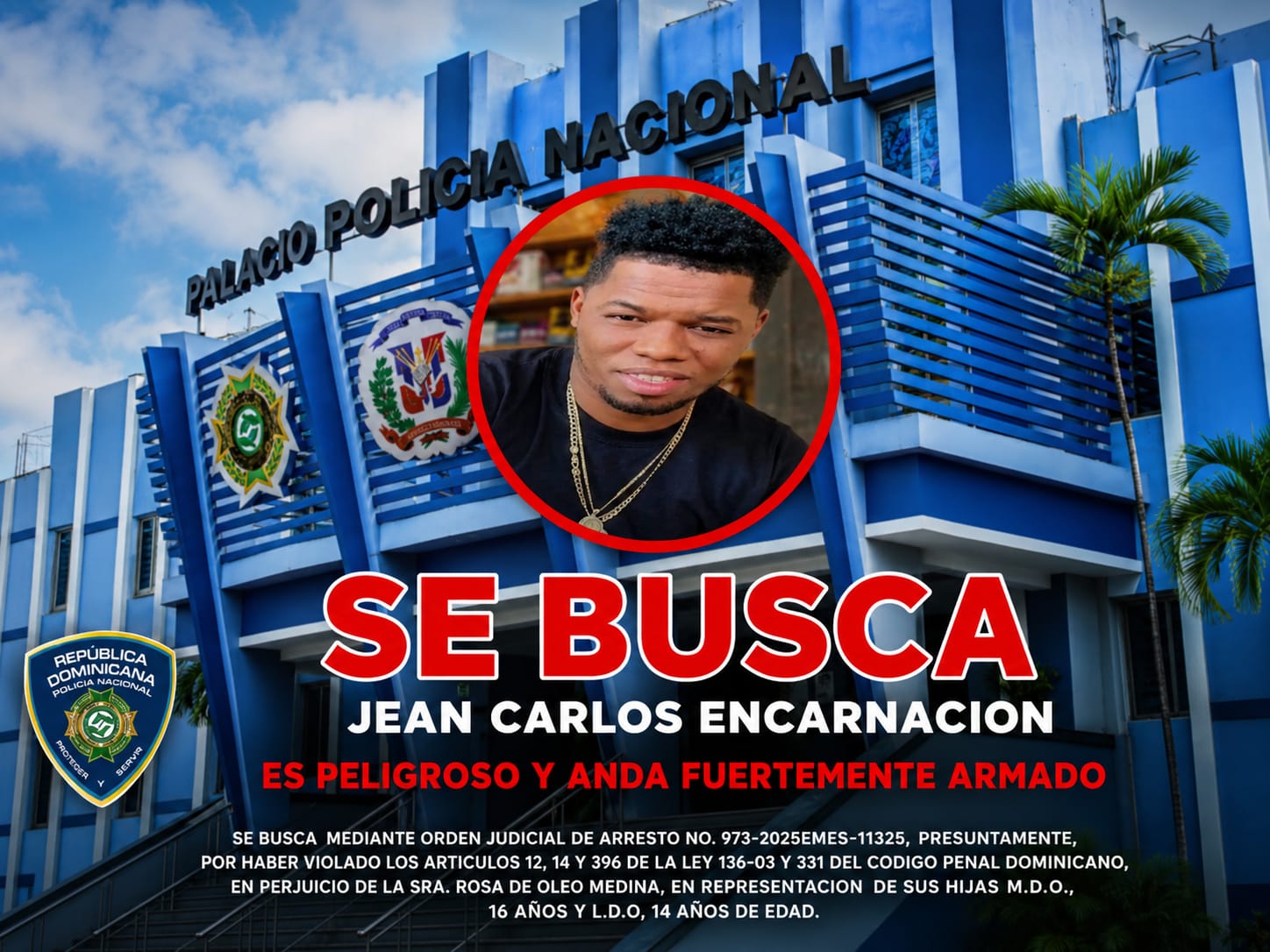 Jean Carlos Encarnación se encuentra prófugo de la justicia