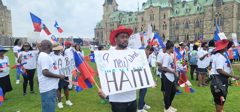 Los haitianos protestan en Miami.