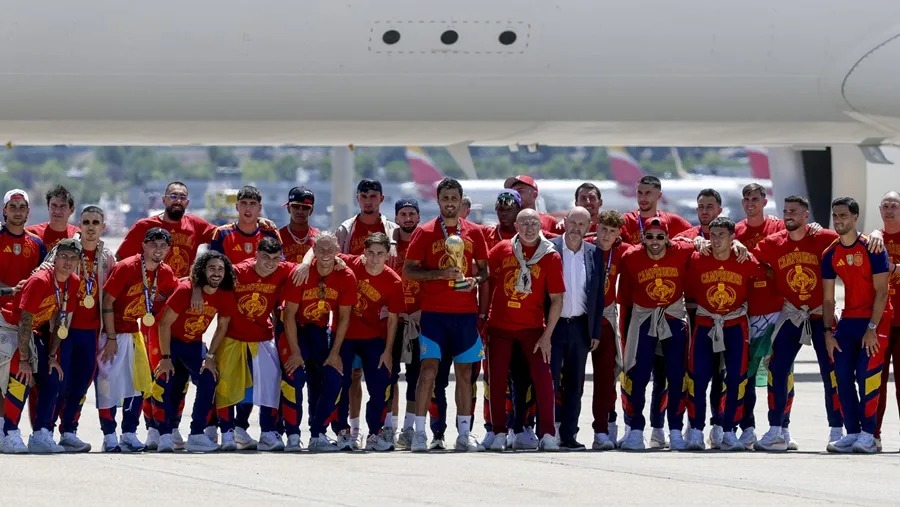 Selección española de fútbol, ​​en Madrid.