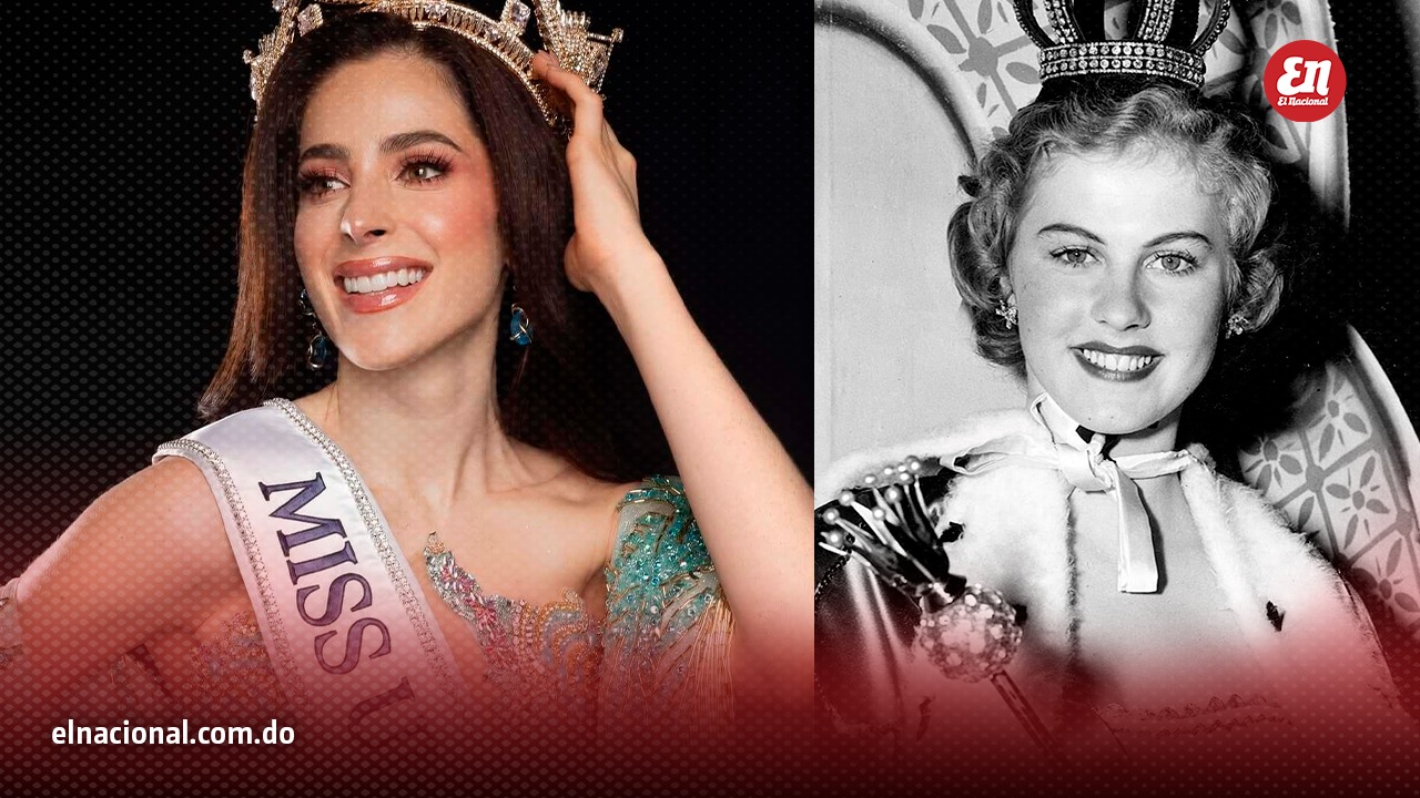 Fátima Bosch (México), actual Miss Universo, y Armi Kusela (Finlandia), primera Miss Universo, fueron coronadas en 1952 en Long Beach, California.