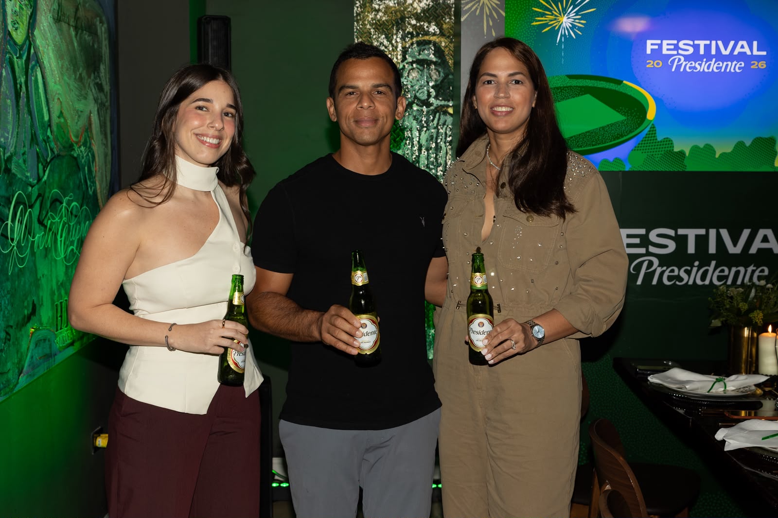 Stefany Romero, Saymon Díaz y Noelia Merejo.