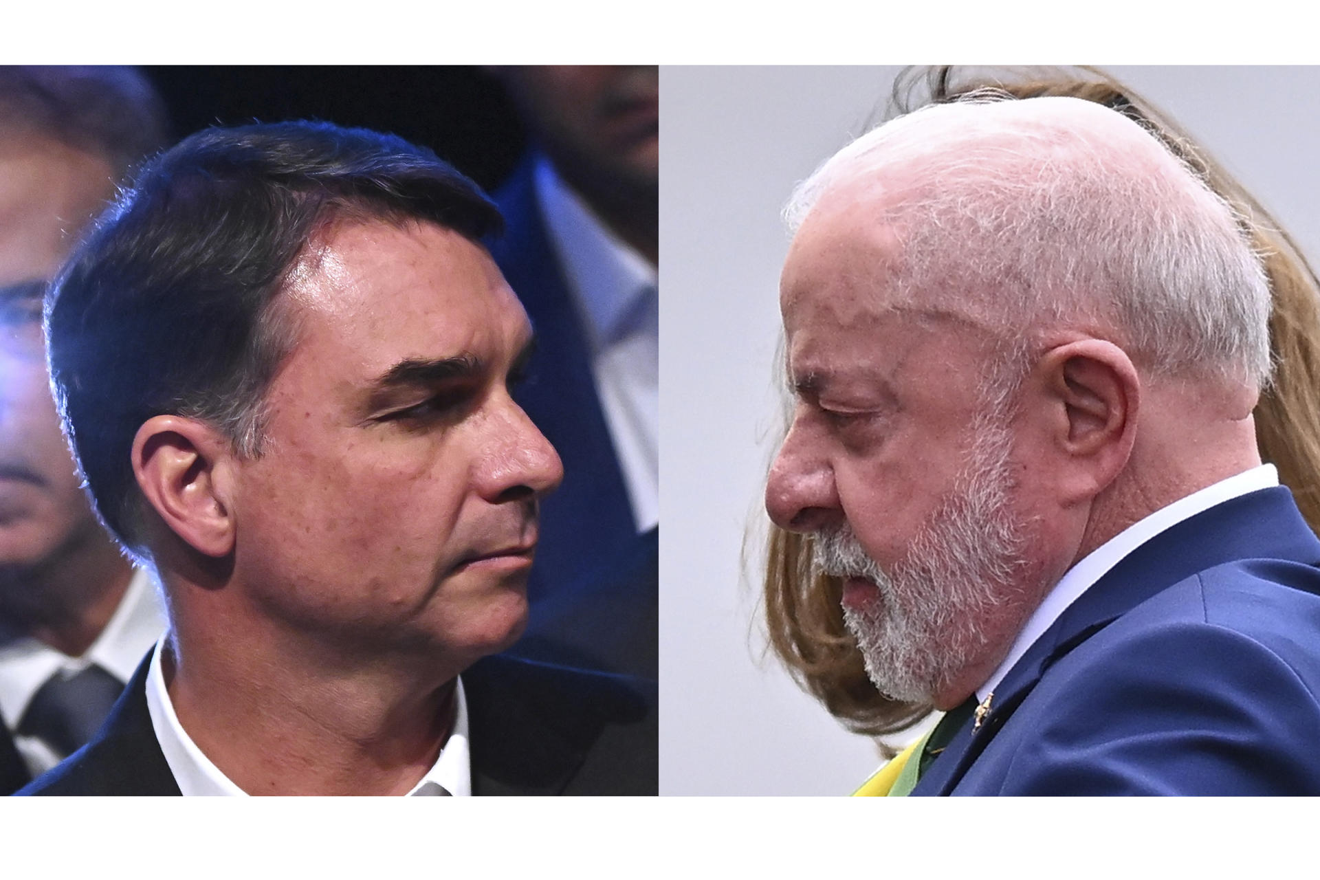 RÍO DE JANEIRO (BRASIL).- Combo de fotografías de archivo que muestra al presidente de Brasil, Luiz Inácio Lula da Silva y al senador Flávio Bolsonaro. EFE/ARCHIVO