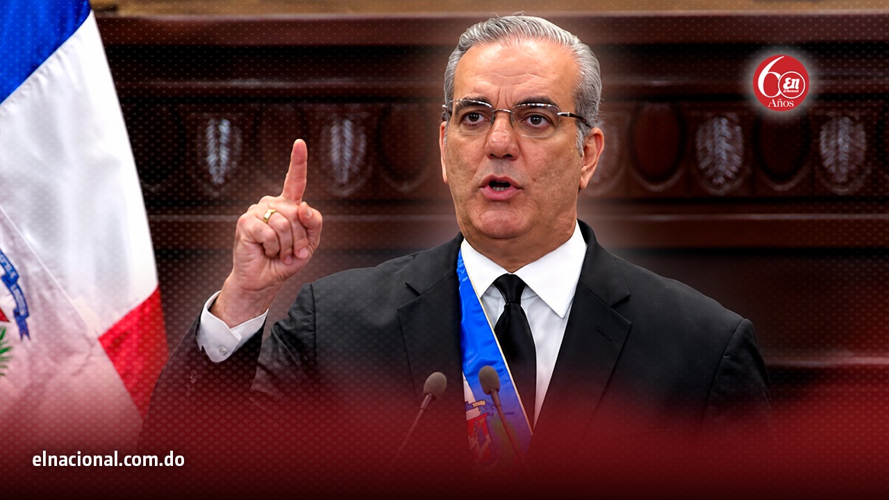Luis Abinader durante su discruso de rendición de cuentas en febrero del 2025.
