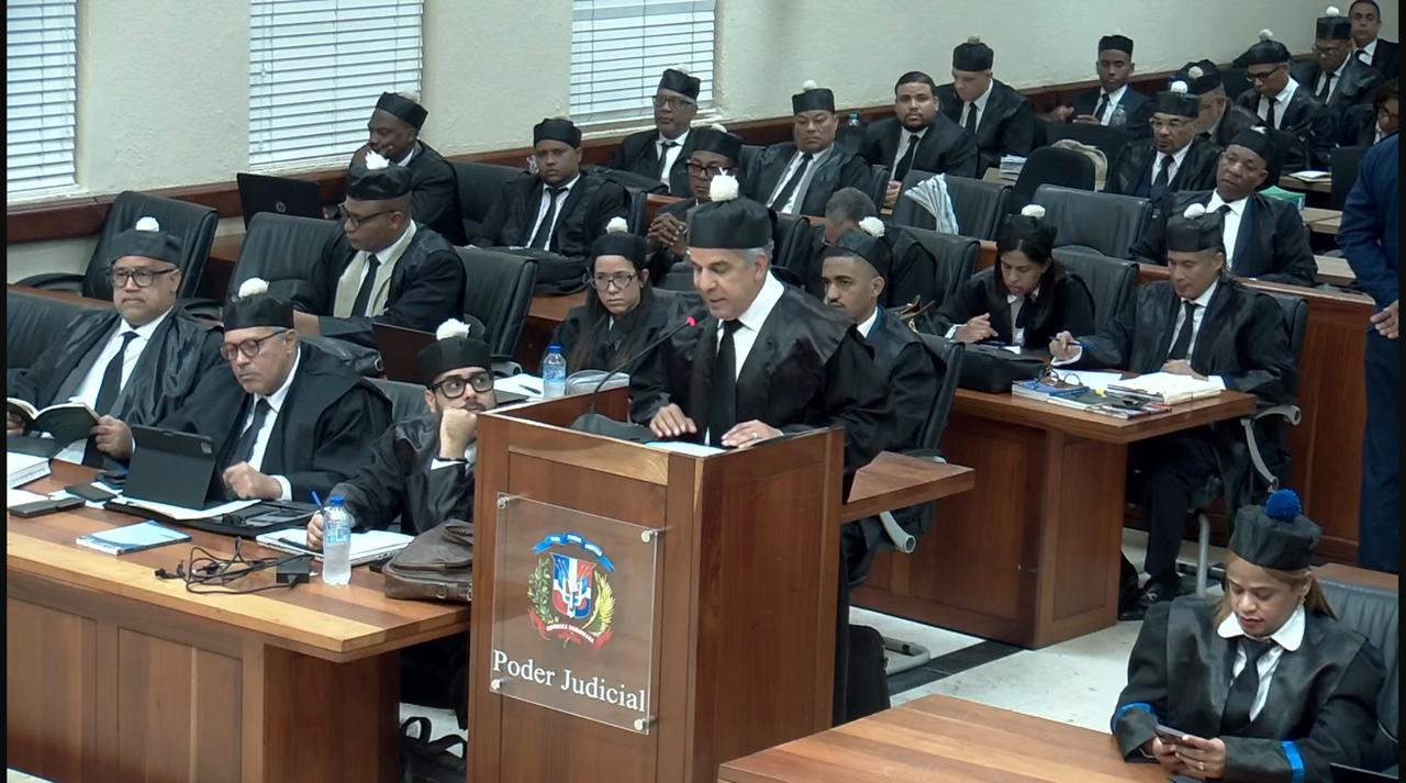Abogado Jorge Luis Polanco defensor de los hermanos Espaillat en la audiencia de este viernes.