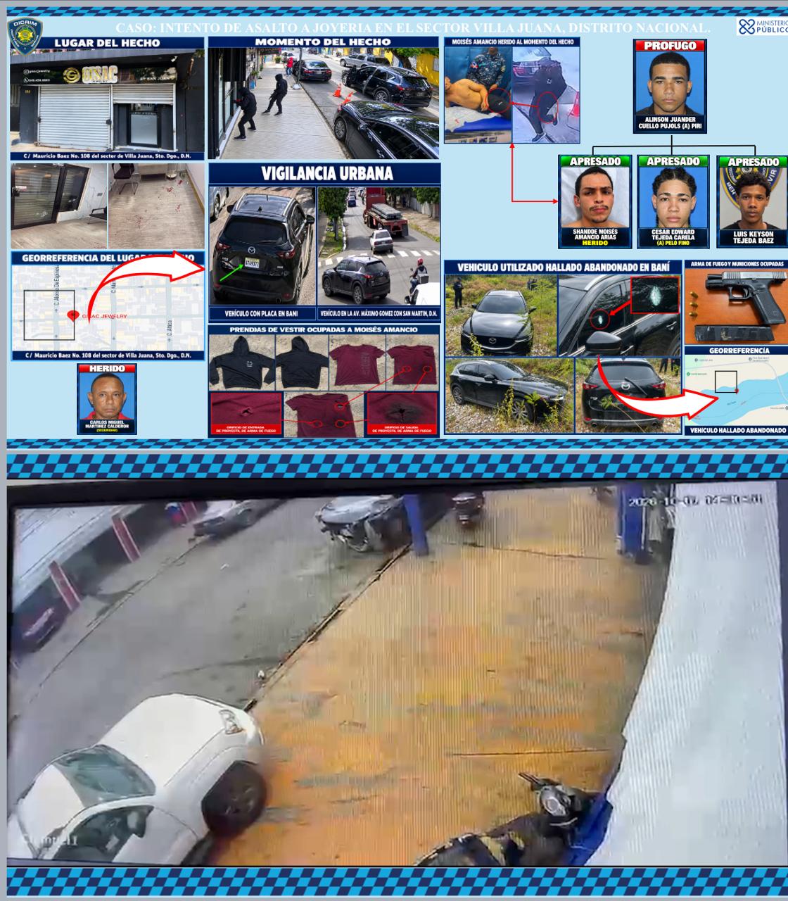 Apresados por la Policía por el intento de asalto a la joyería.