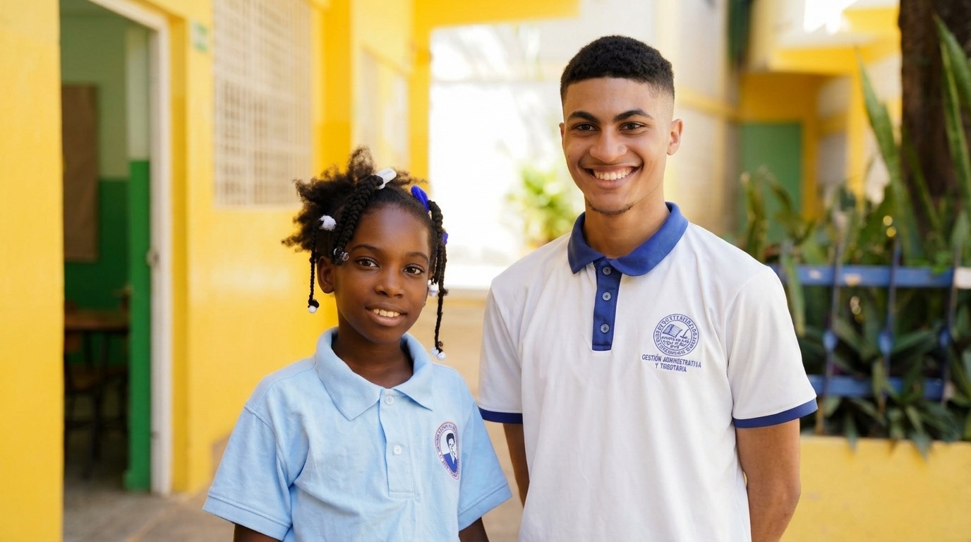 Enmanuel Ramírez Ramírez y Angely Adón Pérez, estudiantes de escuelas públicas