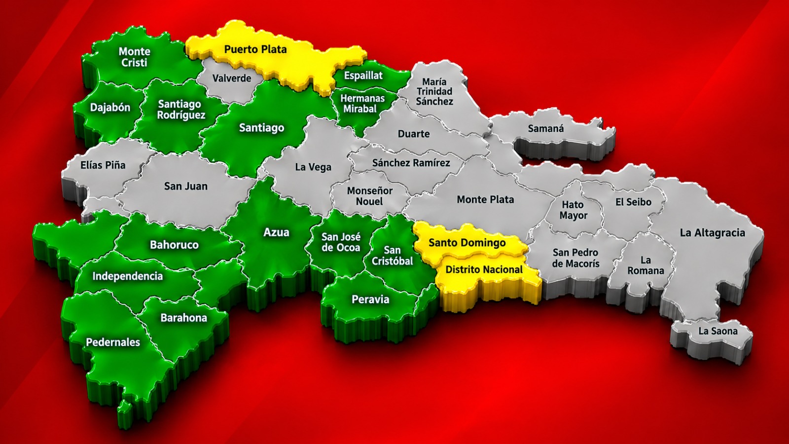 Mapa de alertas en RD.