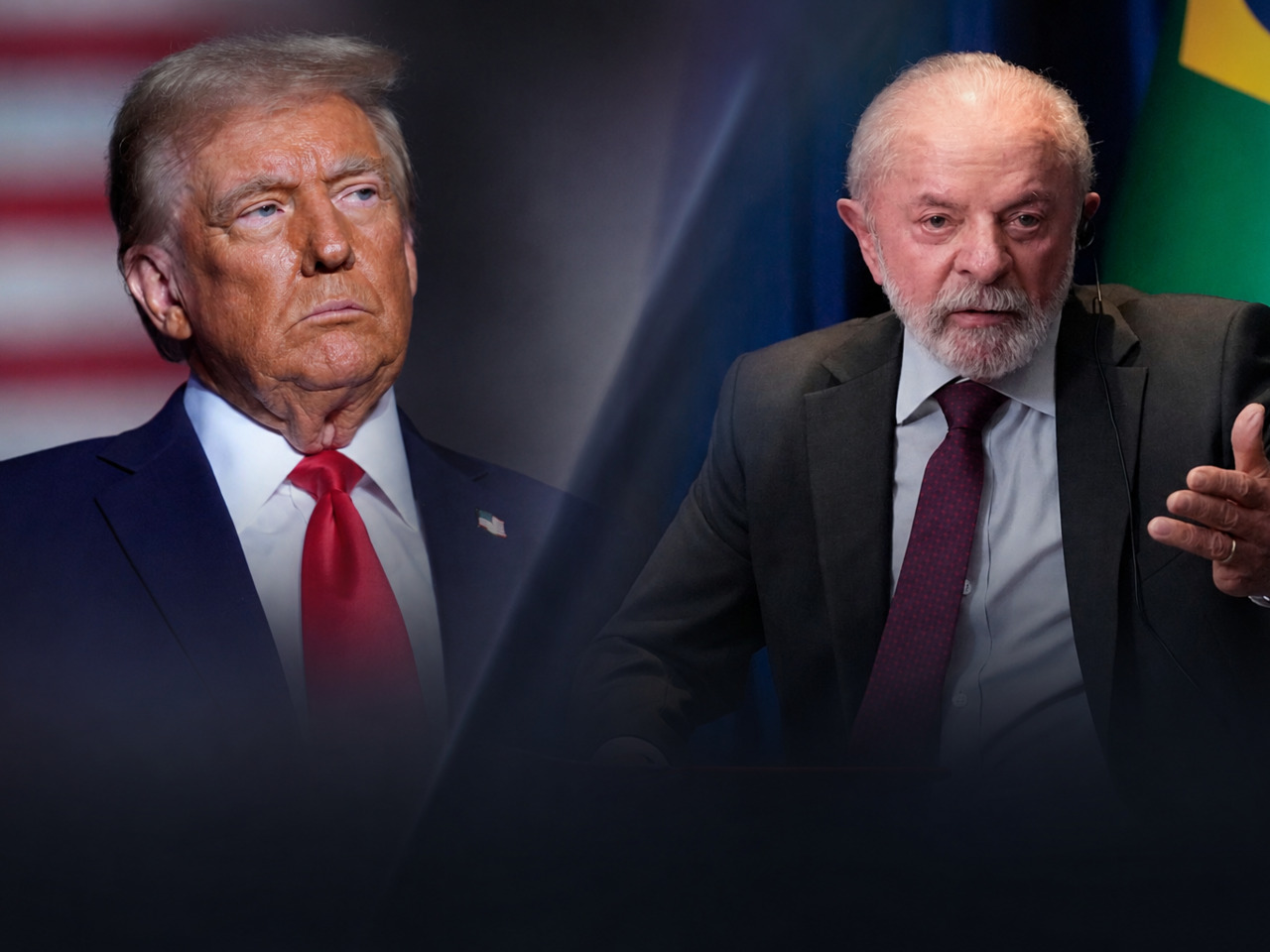 El presidente de Brasil, Luiz Inácio Lula da Silva (d), y su homólogo de Estados Unidos, Donald Trump. Archivo.