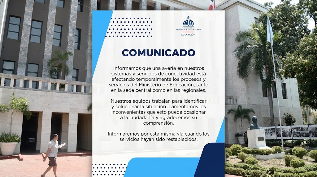 Imagen de referencia del comunicado y el ministerio de educación.