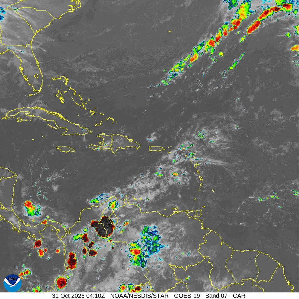 Imagen de satélite que muestra la nubosidad en altura