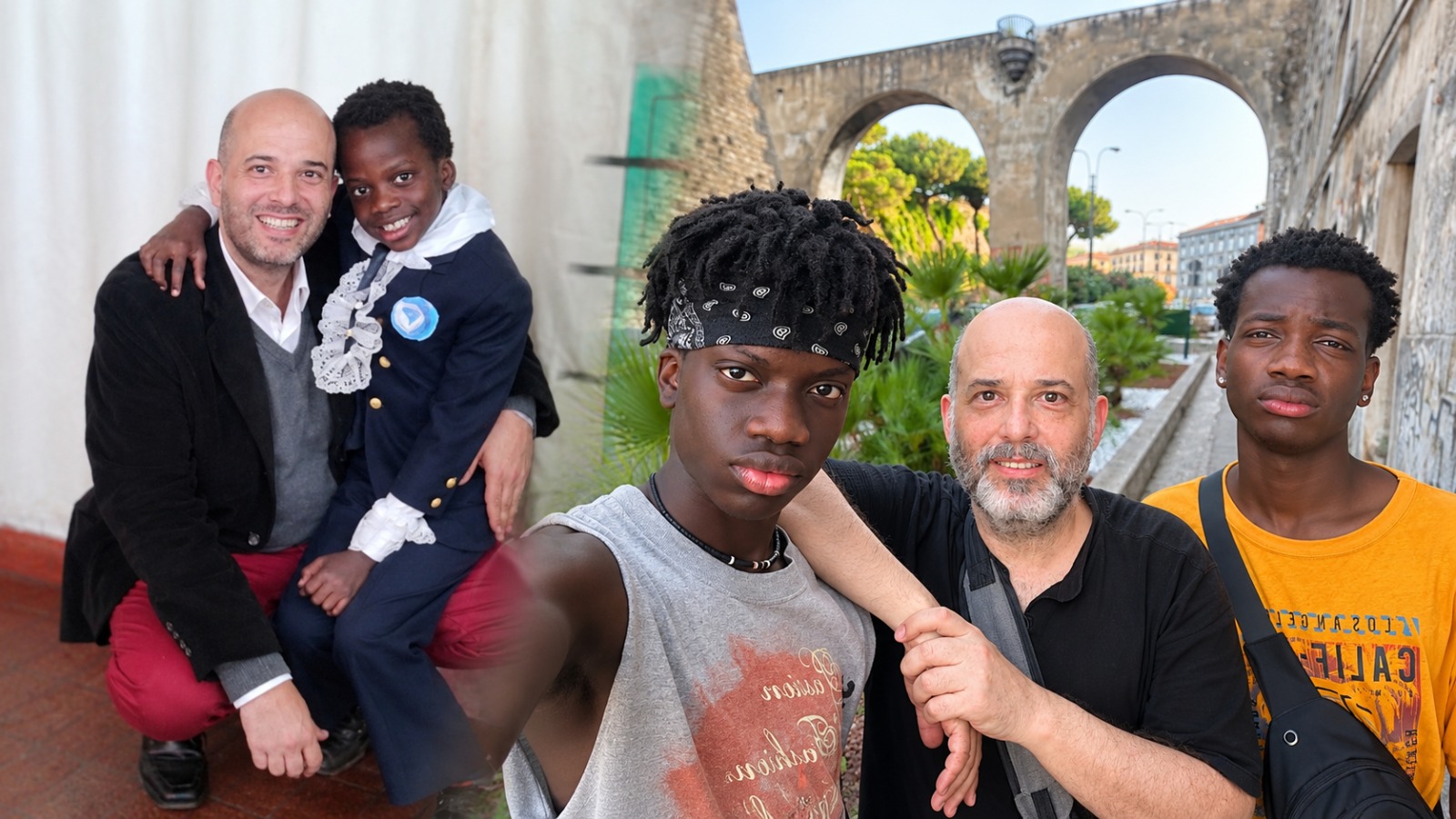 Daniel Rueda junto a sus hijos.